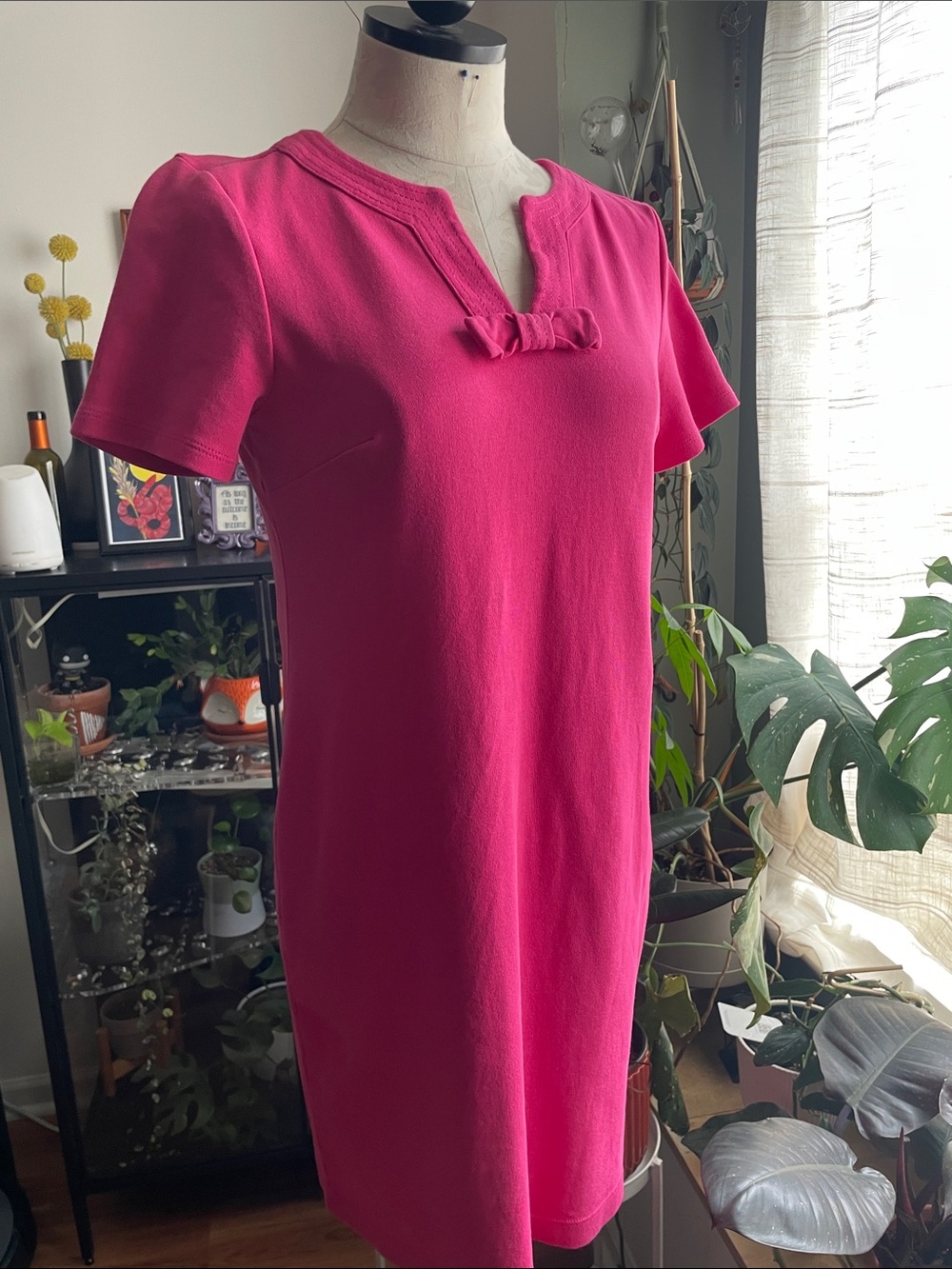 Talbots pink bow dress